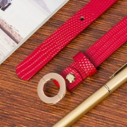 Skórzany pasek damski do spodni sukienki czerwona skóra nat 1,8 cm Beltimore O15 : Kolory - czerwony, Rozmiar pasków - r.110-125 cm. Czerwone paski damskie bez wzorów, ze skóry. Za 49.99 zł.