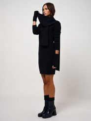 AUTHENTIC CASHMERE Kaszmirowa sukienka "Armet" w kolorze granatowym rozmiar: XL. Niebieskie sukienki damskie AUTHENTIC CASHMERE, bez wzorów, z kaszmiru, bez ramiączek. Za 435.11 zł.