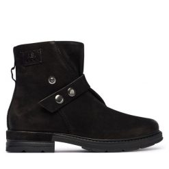Botki Josef Seibel. Czarne botki damskie Josef Seibel, bez obcasa, na płaskiej podeszwie, bez zapięcia. Za 429.99 zł.