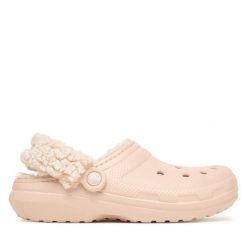Klapki Crocs. Czerwone klapki damskie Crocs, bez wzorów, bez obcasa, bez zapięcia. Za 259.99 zł.