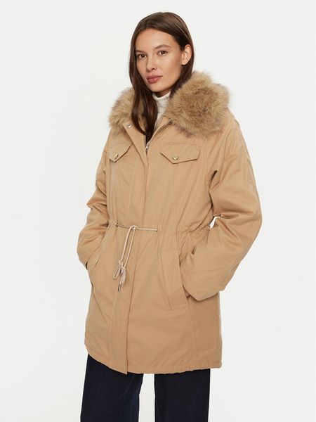 Guess Parka Lucie W4BL45 WGK30 Beżowy Regular Fit. Brązowe parki damskie Guess, xs, z bawełny, bez kaptura. Za 589.99 zł.