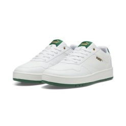 Sneakersy Court Classic PUMA White Vine Gold Green. Białe obuwie sportowe damskie Puma, bez zapięcia, trekkingowe. Za 309.00 zł.