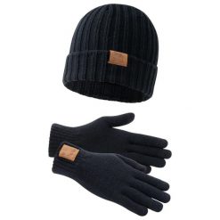 Zestaw czapka i rękawiczki Lonsdale Deazley. Czarne czapki damskie Lonsdale, na zimę, bez wzorów. Za 169.00 zł.