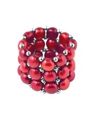 Mitzuko Pierścionek perłowy w kolorze czerwonym rozmiar: onesize. Czerwone pierścionki damskie Mitzuko, z perłą, srebrne. Za 165.99 zł.