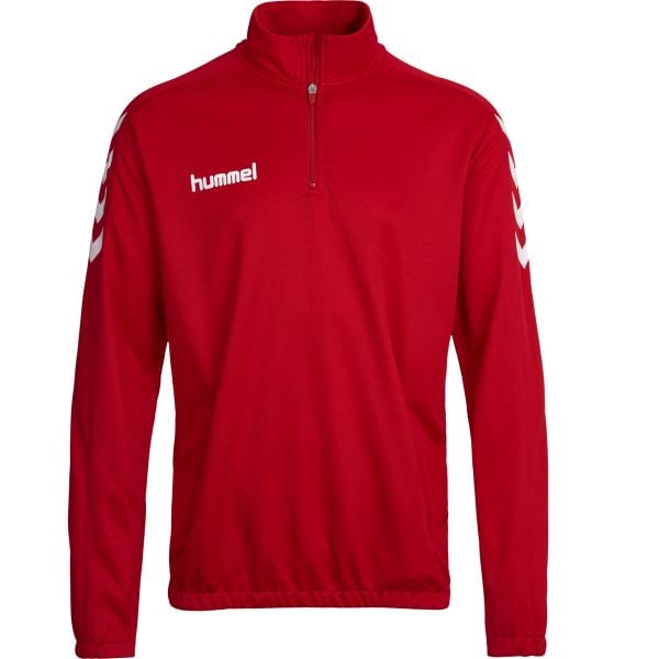Bluza sportowa dla dorosłych Hummel Core 1/2 Zip Sweat. Czerwone bluzy damskie Hummel, l, bez wzorów, bez kaptura. Za 89.00 zł.