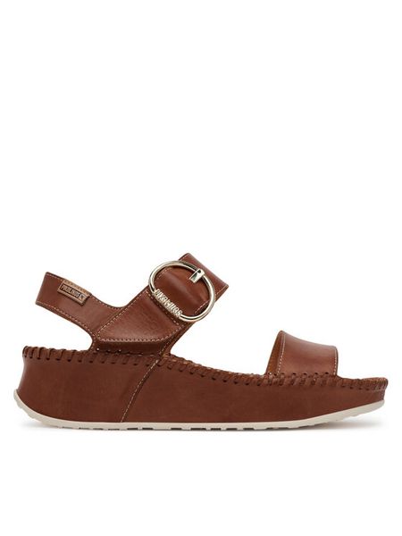 Pikolinos Sandały W1C-0709 Brązowy. Brązowe sandały damskie Pikolinos, bez wzorów, ze skóry, bez obcasa, na płaskiej podeszwie, bez zapięcia. Za 629.99 zł.