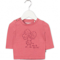 Koszulka w kolorze czerwonym. Czerwone koszulki i t-shirty dziewczęce Imps & Elfs, z nadrukiem, z okrągłym kołnierzem, z długim rękawem. W wyprzedaży za 42.95 zł.