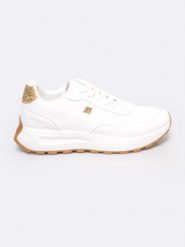Sneakersy damskie ze skóry ekologicznej białe RR274490 101. Białe obuwie sportowe casual damskie Big Star, ze skóry ekologicznej. Za 169.99 zł.