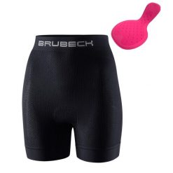 Bokserki pod szorty rowerowe 3D z wkładką Damskie. Czarne bokserki damskie Brubeck, bez wzorów, z elastanu. Za 149.99 zł.
