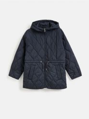 Pikowana kurtka - granatowy. Niebieskie kurtki damskie Reserved, l, bez wzorów, z tkaniny, bez kaptura. Za 179.99 zł.