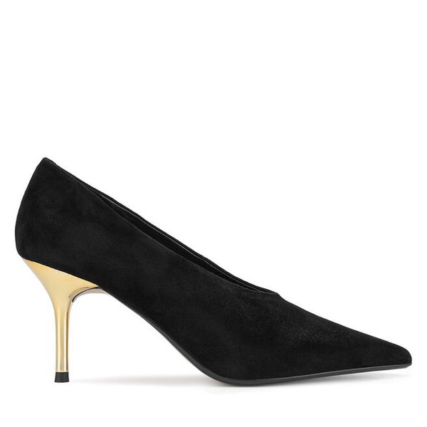 Szpilki GINO ROSSI. Czarne szpilki damskie Gino Rossi, bez wzorów, bez obcasa, na szpilce, bez zapięcia. Za 329.99 zł.