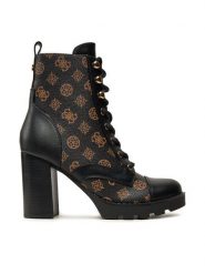 Guess Botki FL8NYD FAL10 Czarny. Czarne botki damskie Guess, ze skóry, bez obcasa, na słupku, bez zapięcia. Za 779.99 zł.
