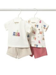 Mayoral Komplet 2 t-shirtów i spodenek 1652 Kolorowy Regular Fit. T-shirty i koszulki chłopięce Mayoral, bez wzorów, z bawełny, bez kołnierzyka, bez ramiączek. Za 169.99 zł.