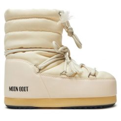 Śniegowce Moon Boot. Brązowe śniegowce damskie Moon Boot, z nylonu. Za 569.99 zł.