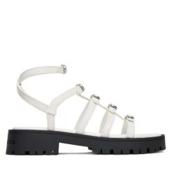 Sandały Marc Jacobs. Białe sandały damskie Marc Jacobs, bez wzorów, bez obcasa, na płaskiej podeszwie, bez zapięcia. Za 1,239.00 zł.