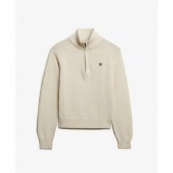 Damski sweter z długim zamkiem Superdry. Białe swetry klasyczne damskie Superdry, na zimę, bez kołnierzyka. Za 327.70 zł.