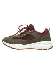 Timberland Sneakersy "Boroughs" w kolorze oliwkowo-bordowym rozmiar: 39. Brązowe obuwie sportowe damskie Timberland, z materiału, bez zapięcia. Za 294.28 zł.