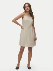Vero Moda Sukienka letnia Mymilo 10340527 Beżowy Regular Fit. Brązowe sukienki damskie Vero Moda, bez wzorów, z wiskozy, bez ramiączek. Za 169.99 zł.