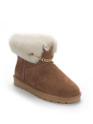 Gooce Skórzane botki zimowe "Gertrude" w kolorze jasnobrązowo-białym rozmiar: 38. Brązowe botki damskie Gooce, na zimę, ze skóry, bez obcasa, bez zapięcia. Za 255.95 zł.