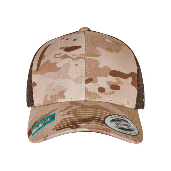 Czapka Flexfit retro multicam. Brązowe czapki damskie FLEXFIT, bez wzorów, z bawełny. Za 76.15 zł.