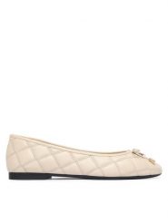 Tommy Hilfiger Baleriny Charm Quilted Ballerina FW0FW09503 Beżowy jasny. Brązowe balerinki damskie Tommy Hilfiger, bez wzorów, ze skóry. Za 449.99 zł.