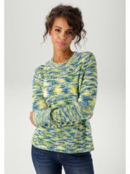 Aniston Sweter w kolorze niebiesko-żółtym rozmiar: 44. Niebieskie swetry klasyczne damskie Aniston, ze splotem, bez kołnierzyka. Za 76.45 zł.