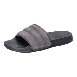 Klapki basenowe adidas Adilette Shower. Szare klapki damskie Adidas, bez wzorów, z materiału, bez obcasa, bez zapięcia. Za 176.00 zł.