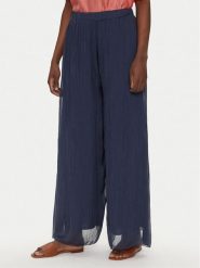 Bomboogie Spodnie palazzo PW8992TSET5 Granatowy Relaxed Fit. Niebieskie spodnie materiałowe damskie Bomboogie, bez wzorów, z materiału. Za 319.99 zł.