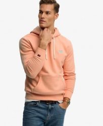 Superdry Bluza z kapturem Essential Logo Classic luźny krój – CORAL REEF. Brązowe bluzy damskie Superdry, l, bez wzorów, z bawełny, z kapturem. Za 387.20 zł.