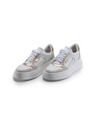 Anna Morellini Skórzane sneakersy "Netina" w kolorze złoto-białym rozmiar: 39. Białe obuwie sportowe damskie Anna Morellini, bez zapięcia. Za 360.17 zł.