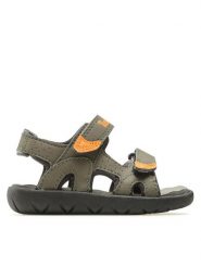 Timberland Sandały Perkins Row 2-Strap TB0A24Y7A581 Zielony. Zielone sandały chłopięce Timberland, z materiału, bez zapięcia. Za 139.99 zł.