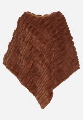 Brązowe Ponczo Ozdobione Tłoczeniem Dairis. Brązowe swetry klasyczne damskie Born2be, uniwersalny, z jeansu, bez kołnierzyka. Za 159.99 zł.