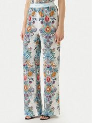 Just Cavalli Spodnie materiałowe 80PAA120 NS837 Błękitny Wide Leg. Niebieskie spodnie materiałowe damskie Just Cavalli, bez wzorów, z materiału. Za 1,123.99 zł.