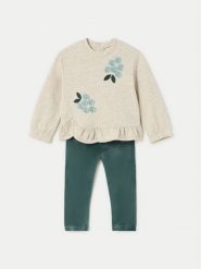 Mayoral Komplet bluzka i legginsy 2706 Zielony Regular Fit. Zielone bluzki i koszule dziewczęce Mayoral, bez wzorów, z bawełny, bez kołnierzyka, bez ramiączek. Za 89.99 zł.