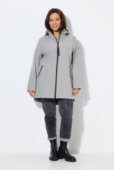 Damskie Kurtka softshell HYPRAR wodoodporna podszewka z polaru. Czarne kurtki sportowe damskie Ulla Popken, plus size, bez wzorów, z elastanu, z kapturem. Za 479.99 zł.