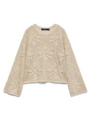 Vero Moda Sweter w kolorze beżowym rozmiar: XL. Brązowe swetry klasyczne damskie Vero Moda, s, z materiału, bez kołnierzyka. Za 86.99 zł.