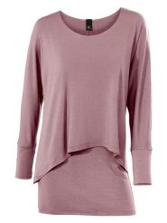 Heine Koszulka w kolorze szaroróżowym rozmiar: 34. Różowe bluzki damskie Heine, bez wzorów, bez kołnierzyka, bez ramiączek. Za 83.42 zł.