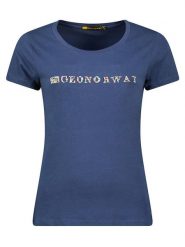 Geographical Norway Koszulka "Jefolly" w kolorze granatowym rozmiar: XXL. Niebieskie bluzki damskie Geographical Norway, xxl, bez wzorów, bez kołnierzyka, bez ramiączek. Za 57.47 zł.