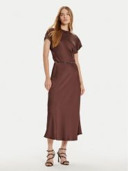 Imperial Sukienka koktajlowa ADQJIBA Brązowy Regular Fit. Brązowe sukienki damskie Imperial, bez wzorów, z syntetyku, wizytowe, bez ramiączek. Za 279.99 zł.