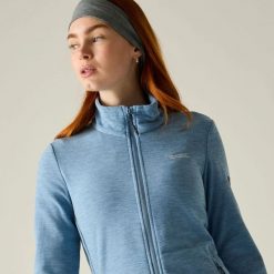 Damska bluza polarowa Harrow z zamkiem błyskawicznym. Niebieskie bluzy damskie Regatta, l, bez wzorów, z materiału, bez kaptura. Za 179.99 zł.
