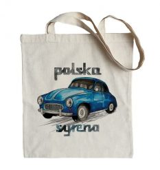 Syrena — torba (Rodzaj nadruku: Syrena). Niebieskie torby podróżne nikiniki, bez wzorów, z bawełny, duże. Za 29.00 zł.
