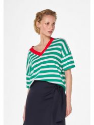 Rodier Koszulka w kolorze biało-zielonym rozmiar: XL. Zielone koszulki damskie Rodier, xl, bez wzorów, bez kołnierzyka, bez ramiączek. Za 174.84 zł.