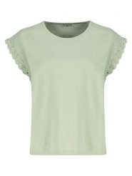 Eight2Nine Koszulka w kolorze zielonym rozmiar: XS. Zielone bluzki damskie Eight2Nine, xs, bez wzorów, z bawełny, bez kołnierzyka, bez ramiączek. Za 43.99 zł.