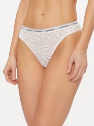 Calvin Klein Underwear Stringi 000QD5051E Biały. Białe stringi Calvin Klein Underwear, bez wzorów, z syntetyku. Za 79.99 zł.