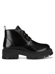 Badura Botki PILO-SL-04301 Czarny. Czarne botki damskie Badura, z lakierowanej skóry, bez obcasa, na płaskiej podeszwie, bez zapięcia. Za 279.99 zł.