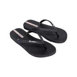 Japonki Damskie Maxi Glow. Czarne klapki damskie Ipanema, bez wzorów, z materiału, bez obcasa, na słupku, bez zapięcia. Za 79.00 zł.