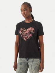 Desigual T-Shirt Tiger 26SWTK53 Czarny Regular Fit. Czarne t-shirty damskie Desigual, m, bez wzorów, z bawełny, bez kołnierzyka. Za 141.99 zł.
