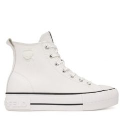 Trampki KARL LAGERFELD. Białe trampki damskie KARL LAGERFELD, bez wzorów, bez zapięcia. Za 749.99 zł.