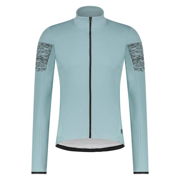 Ocieplana, wiatroszczelna koszulka Shimano Beaufort. Niebieskie koszulki damskie Shimano, bez wzorów, bez kołnierzyka, bez ramiączek. W wyprzedaży za 539.50 zł.