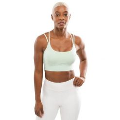 Damski stanik do jogi i pilatesu Fitness Siroko Harbour Green. Zielone spódnice damskie SIROKO, na co dzień, s, bez wzorów, z materiału. Za 102.40 zł.